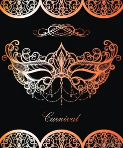 Tapeta: Maska karnawałowa. piękny projekt w złocie