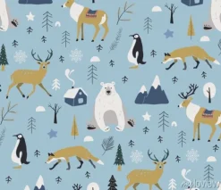 Tapeta: Merry christmas winter pattern. seamless pattern with winter