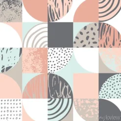 Tapeta: Modern seamless geometric pattern: semicircles, circles, squares,