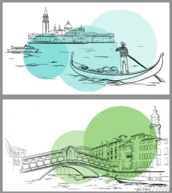 Tapeta: Most rialto i lido, szkic wenecji