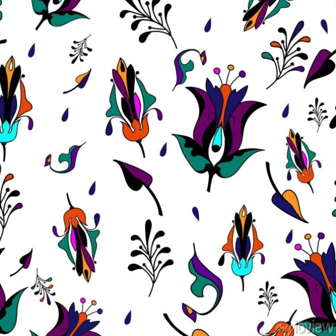 Tapeta: Multicolor wzór na białym tle, bez szwu