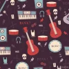 Tapeta: Muzyka abstrakcyjna bez szwu deseń. rock muzyka tła.