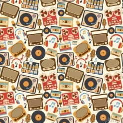Tapeta: Muzyka bez szwu deseń retro