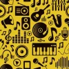 Tapeta: Muzyka bezszwowe wzór z ikonami