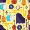 Tapeta: Muzyka jazzowa wzór z instrumentów muzycznych
