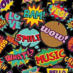 Tapeta: Napisy i kształty w stylu pop-art