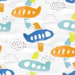 Tapeta: Nursery seamless pattern of baby illustration for boy of hand