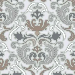 Tapeta: Pałacowe ornamenty w szarym i brązowym kolorze