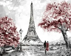 Tapeta: Para na tle wieży eiffla