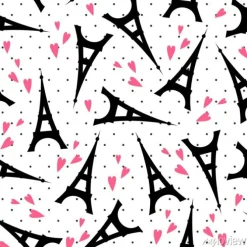 Tapeta: Paryż symbole szwu. słodkie kreskówka tour eiffel z różowego