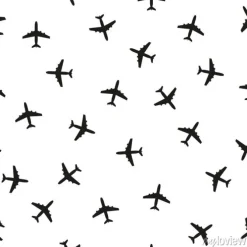 Tapeta: Płaski bezszwowy wzór odizolowywający na białym tle. tło z samolotowymi
