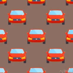 Tapeta: Płaski czerwony samochód typu pojazdu projekt sedan bez szwu