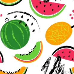 Tapeta: Pędzel grunge arbuz owoce wzór.