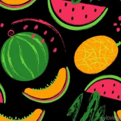 Tapeta: Pędzel grunge arbuz owoce wzór.