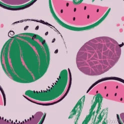 Tapeta: Pędzel grunge arbuz owoce wzór.