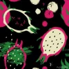 Tapeta: Pędzel grunge dragon fruit seamless pattern.