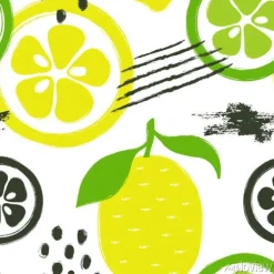 Tapeta: Pędzel grunge wzór cytryny.