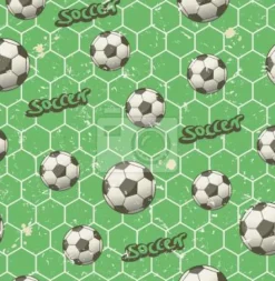 Tapeta: Piłki nożne na zielonym geometrycznym tle