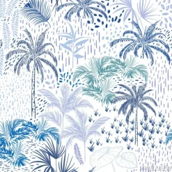 Tapeta: Piękny bezszwowy itropical lasu wzór na białym tle. krajobraz