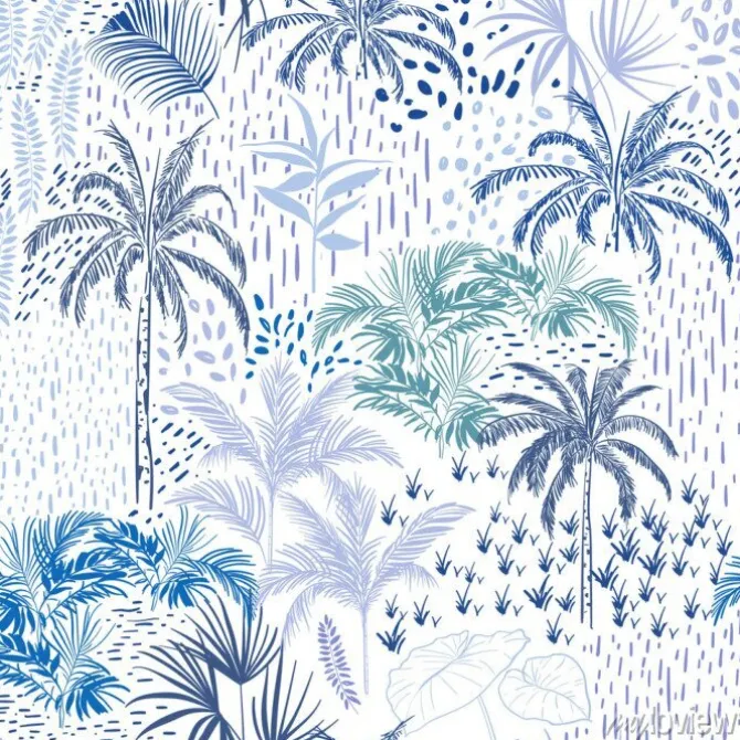 Tapeta: Piękny bezszwowy itropical lasu wzór na białym tle. krajobraz