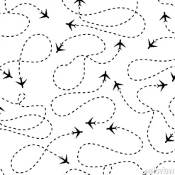 Tapeta: Podróż dookoła świata trasa samolotu wzór, tło, wektor, niekończące