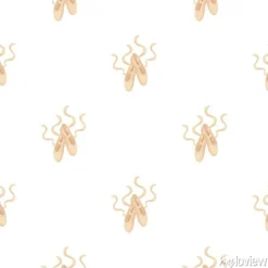 Tapeta: Pointe buty ikony w stylu kreskówki na białym tle. teatr wzór