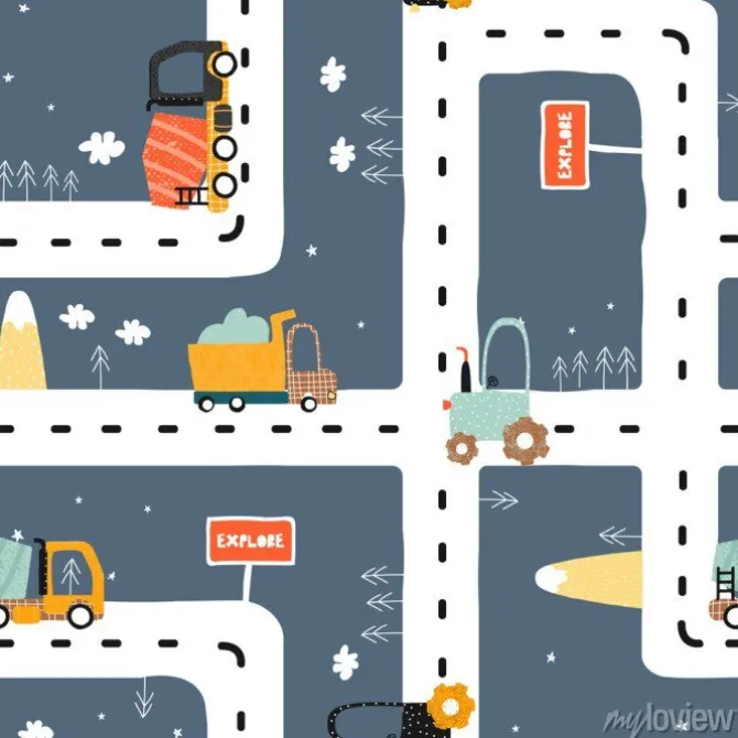 Tapeta: Pojazdy na zawiłej drodze