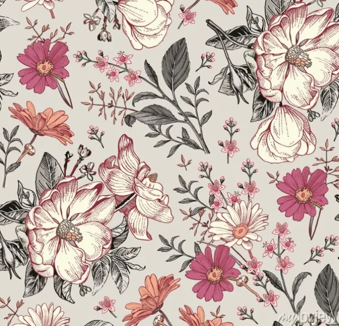 Tapeta: Polne kwiaty w stylu vintage