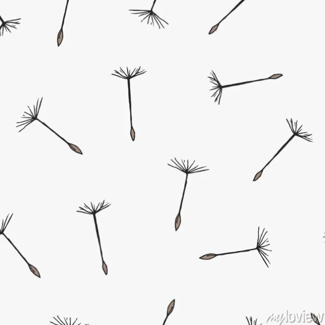 Tapeta: Proste bez szwu deseń z latających dandelion nasion lub achenes