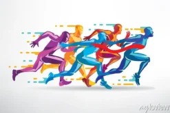 Tapeta: Prowadzenie ludzi zestaw stylizowanych sylwetek, konkurencji