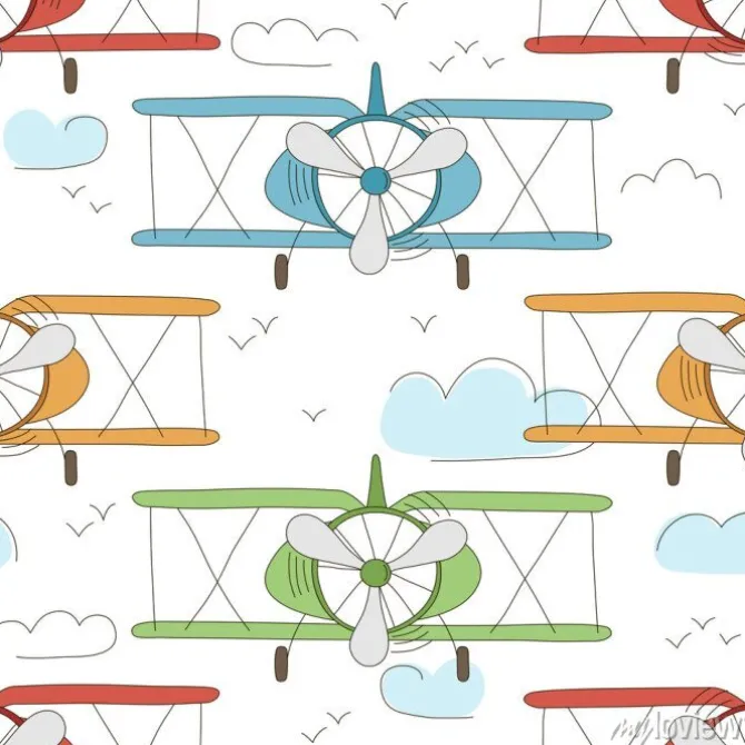 Tapeta: R? cznie rysowane wektora zabytkowe bezszwowych wzór z cute little