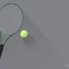 Tapeta: Rakieta tenisowa i ilustracja piłka tenisowa tle