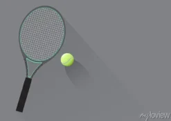 Tapeta: Rakieta tenisowa i ilustracja piłka tenisowa tle