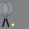 Tapeta: Rakieta tenisowa i ilustracja piłka tenisowa tle