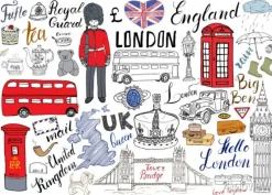 Tapeta: Ręcznie rysowane elementy londynu