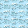 Tapeta: Ręcznie rysowane fale oceanu wzór