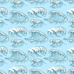 Tapeta: Ręcznie rysowane fale oceanu wzór
