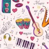 Tapeta: Ręcznie rysowane instrumenty muzyczne