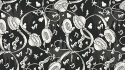 Tapeta: Ręcznie rysowane muzyczne słuchawki - bezszwowe monochromatyczny