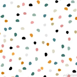 Tapeta: Ręcznie rysowane wzór semless w kolorowe kropki. abstrakcjonistyczna