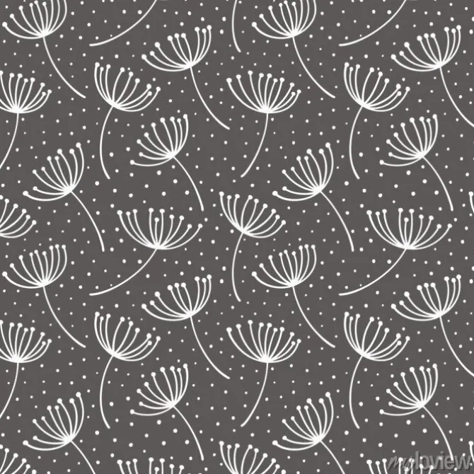 Tapeta: Ręcznie rysowane wzór z ozdobny nasiona mniszka lekarskiego.