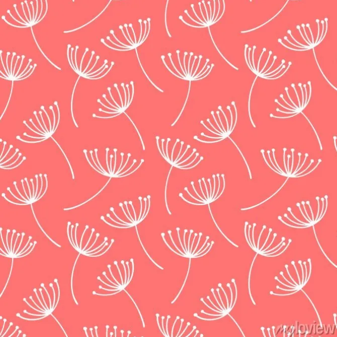 Tapeta: Ręcznie rysowane wzór z ozdobny nasiona mniszka lekarskiego.