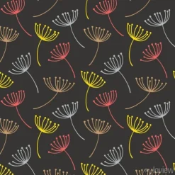 Tapeta: Ręcznie rysowane wzór z ozdobny nasiona mniszka lekarskiego.