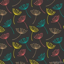 Tapeta: Ręcznie rysowane wzór z ozdobny nasiona mniszka lekarskiego.