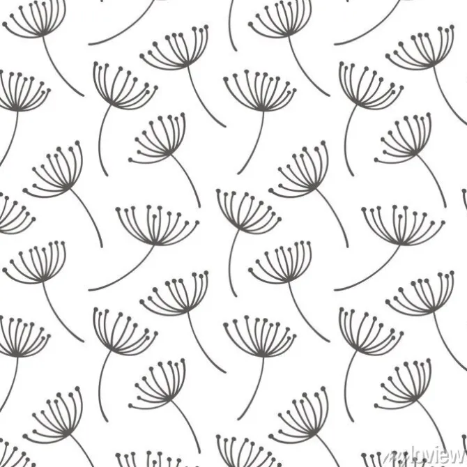 Tapeta: Ręcznie rysowane wzór z ozdobny nasiona mniszka lekarskiego.