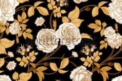 Tapeta: Róże, kwiaty, liście, gałęzie i jagody róży dla psów. kwiatowy