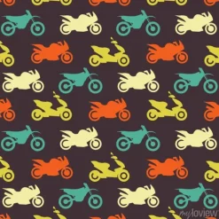 Tapeta: Retro motocykl bez szwu wzór