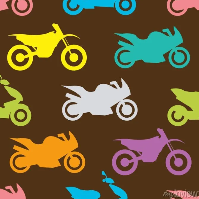 Tapeta: Retro motocykl bez szwu wzór
