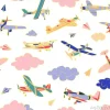 Tapeta: Retro samoloty w różnych modnych kolorach wzór. płaska konstrukcja