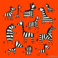 Tapeta: Rodzina zebra, szkic do swojego projektu